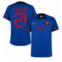 Camiseta Países Bajos Frenkie de Jong #21 Segunda Equipación Replica Mundial 2022 mangas cortas